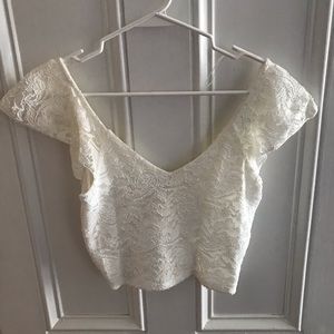 White Lace Crop Top